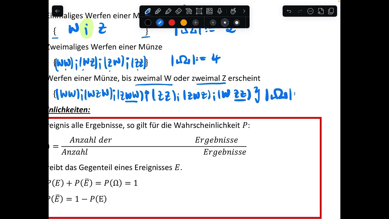 Wiederholung Wahrscheinlichkeitsrechnung Klasse 11(1/2) Grundbegriffe