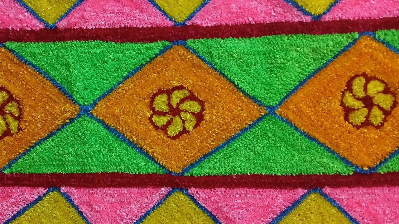 Woolen mat saptapadi rangoli 