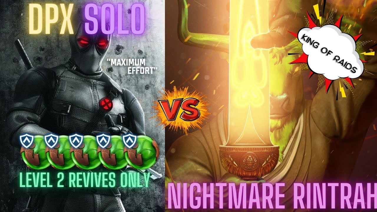 DPX Full SOLO vs Nightmare Raids Rintrah! 85% Health full takedown using LVL 2 revives only | #mcoc