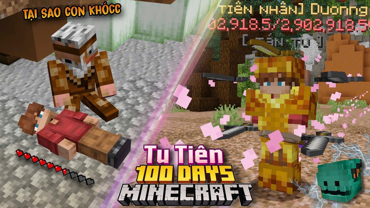 Mình Tu Tiên Đạt Cảnh Giới Hóa Thần Trong 100 Ngày Minecraft Sinh Tồn !!
