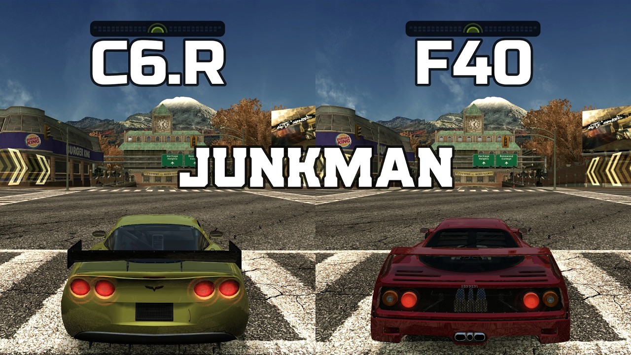 Chevrolet Corvette C6.R vs Ferrari F40 - NFS MW Redux V3 - WHICH IS FASTEST ?