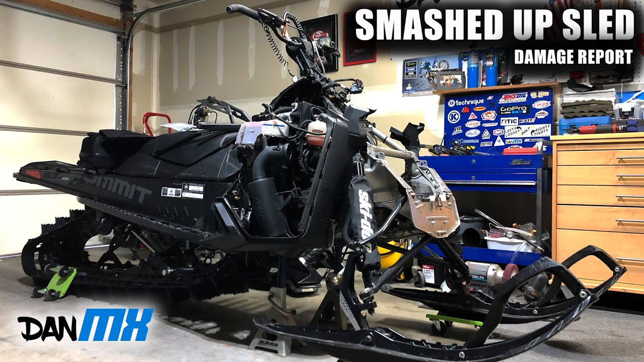SKIDOO SUMMIT FRONT END DISASSEMBLY | Tearing down my wrecked sled!