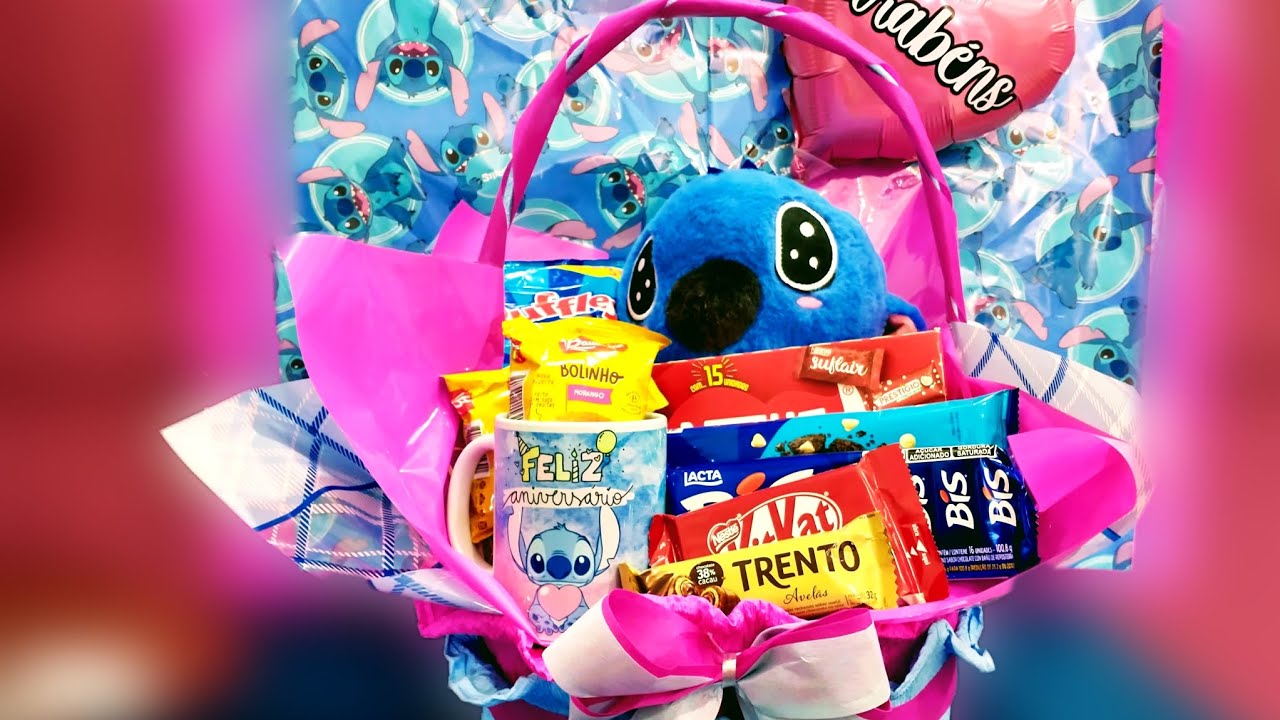 COMO FAZER CESTA LILO STITCH/VENDA MUITO!!!!