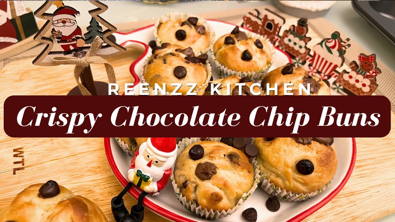 Chocolate Chip Buns | Easy Christmas Dessert Recipe | Simple Snack | Homemade Brioche Style Buns