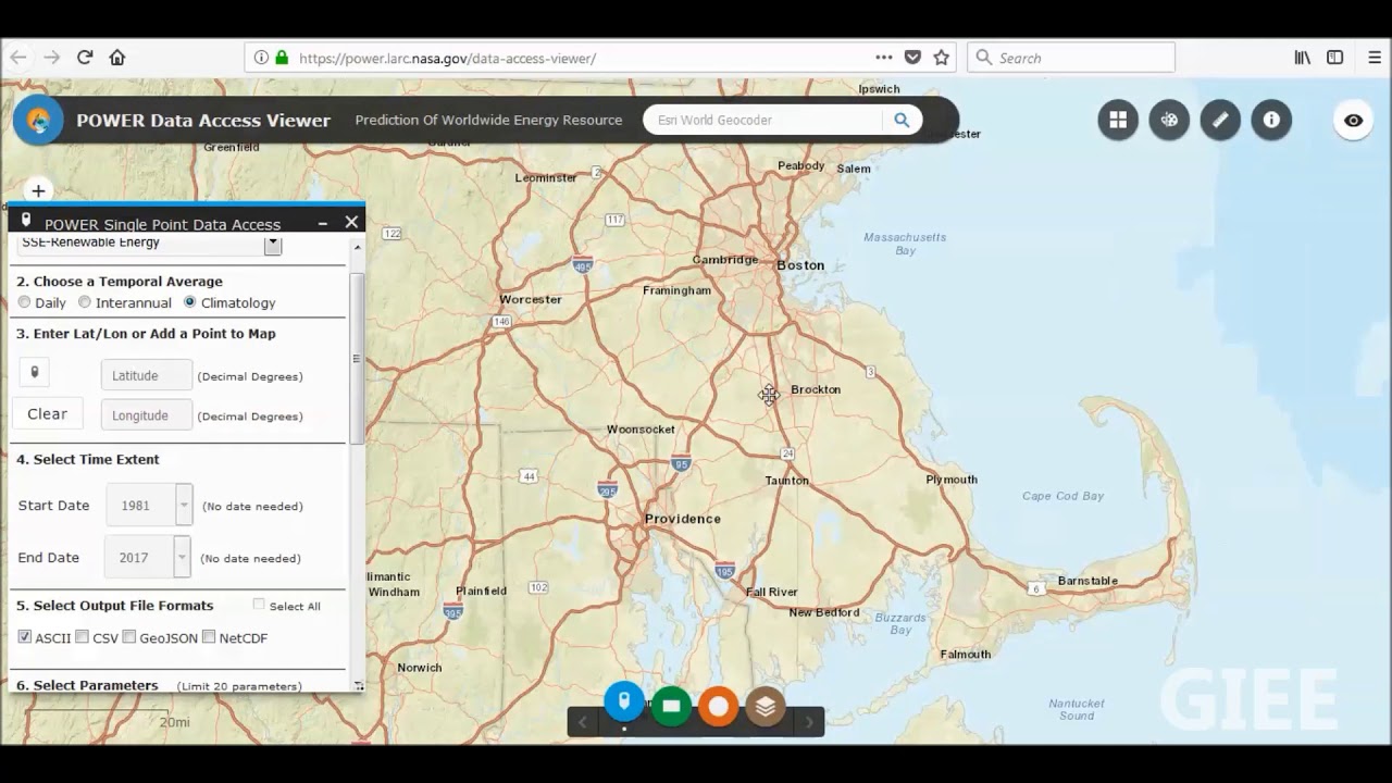 Solar Energy Data NASA POWER