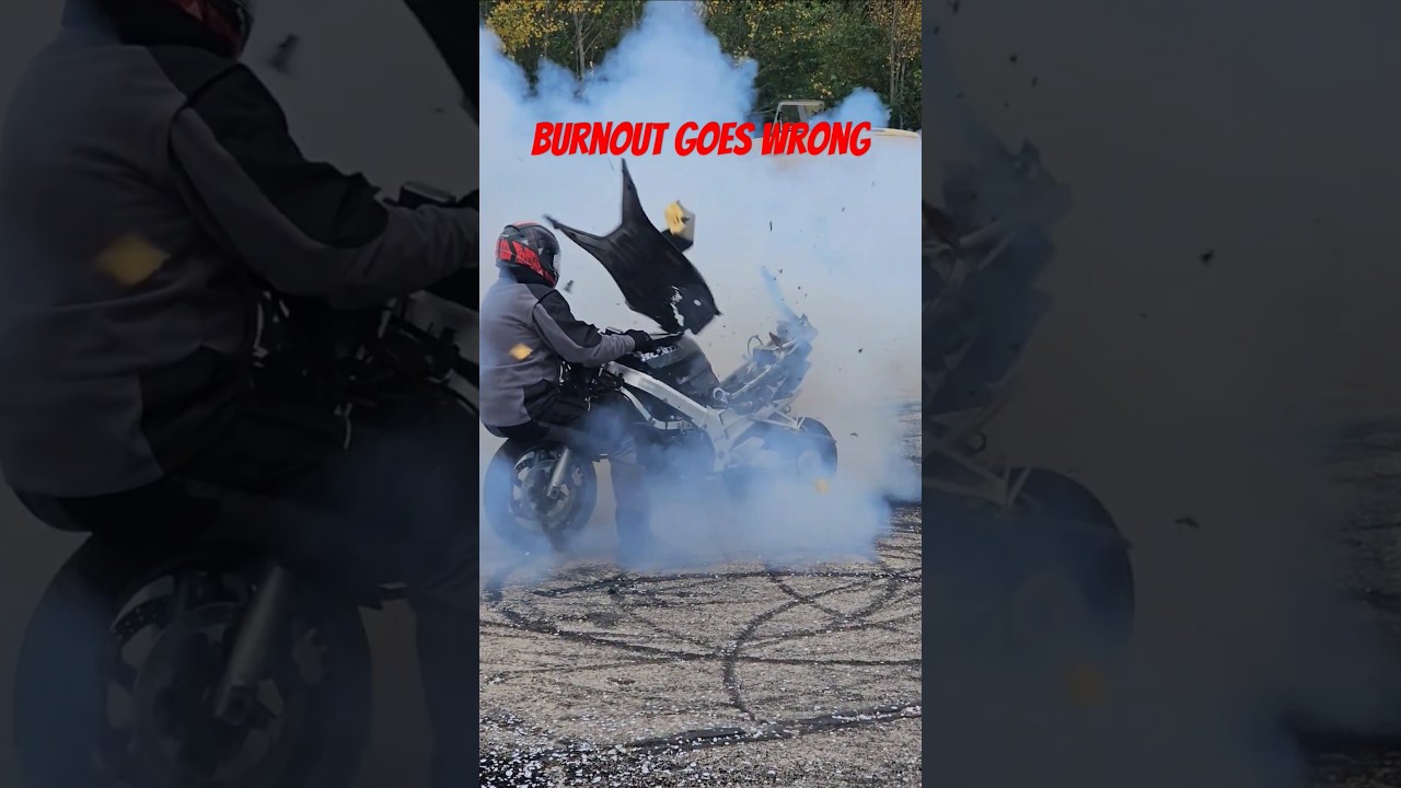 Burnout gone wrong #motorcycle  #burnout #fail #germanstuntweek #gsw