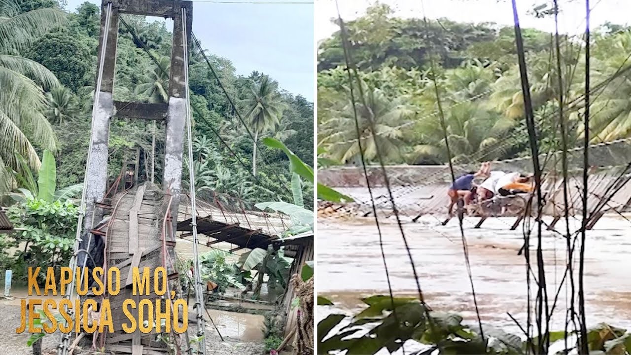 Hanging bridge sa Kapalong, Davao del Norte, naputol at bumagsak | Kapuso Mo, Jessica Soho