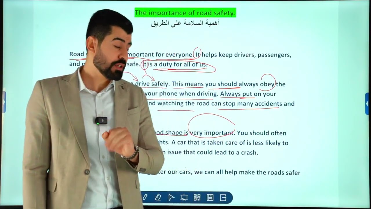  انشاء سلامة الطريق/  منهج الجديد/ الوحده الثانيه/  انكليزي السادس اعدادي 