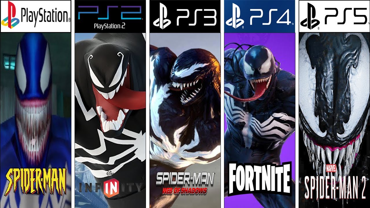 VENOM PlayStation Evolution PS1 - PS5 #gamehistory #evolutiongame #VENOM