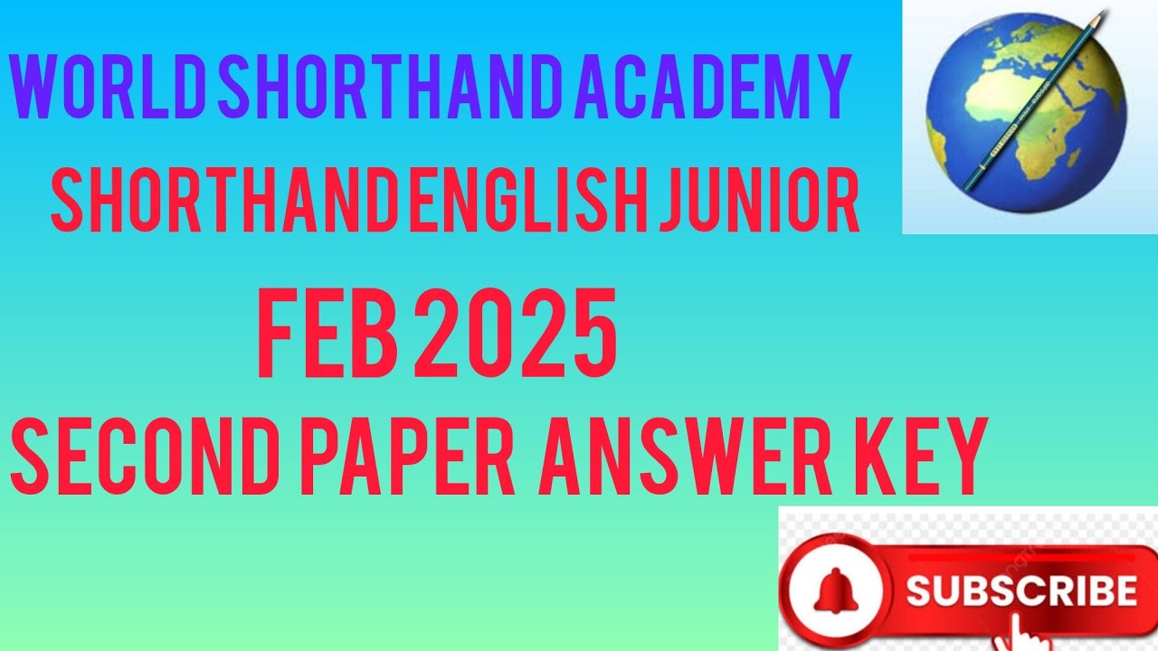 English Shorthand second paper Answer key