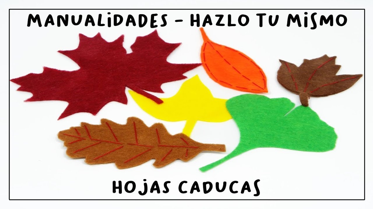 Hojas Caducas Decorativas hechas con Fieltro de Colores