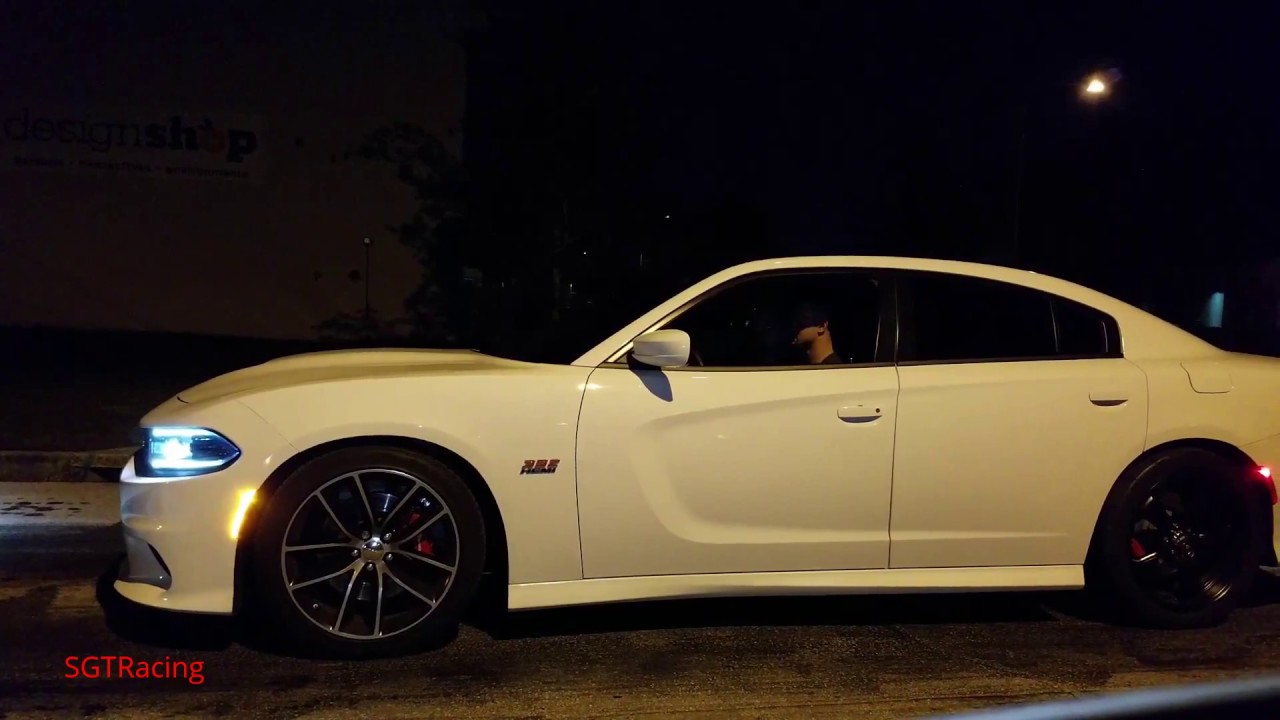 Street Racing Charger Scat Pack vs Mustang, Golf R, Genesis 3.8, G35, Charger SRT HELLCAT, WRX