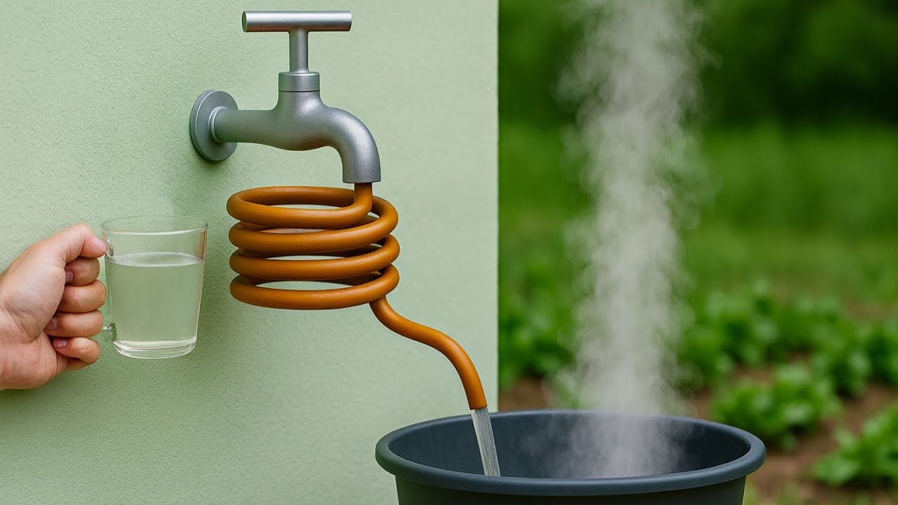 مياه دافئة لمنزلك مدى الحياة… بدون كهرباء ولا غاز! سر ابتكار عبقري