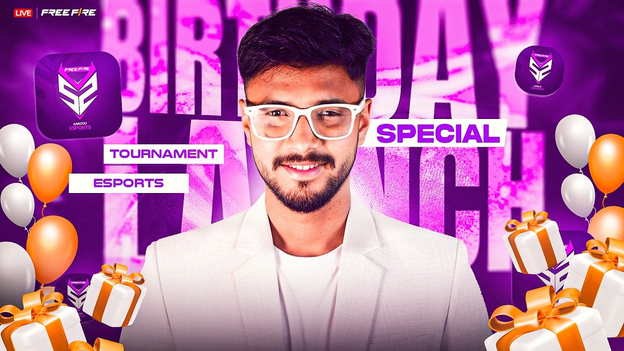 🎂🍰BIRTHDAY x SANzZOO TOURNAMENT🔥 APP LAUNCH❤️‍🔥💸  |FREE FIRE LIVE TELUGU #sanzzoff #freefire #garena