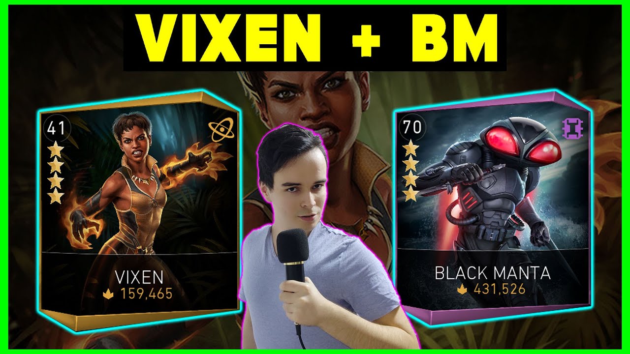 Vixen + Black Manta (No Raven) Insane Damage! Injustice 2 Mobile ROK Solo Raids