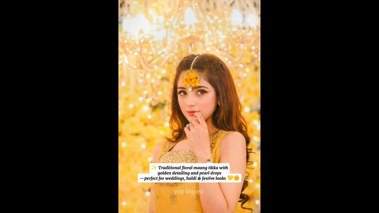 Haldi Ready with This Stunning Floral Maang Tikka 🌸