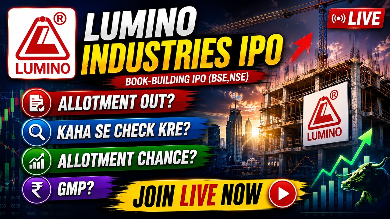 Lumino Industries IPO Allotment Out? GMP Down? Allotment Kaise Check Kare | LIVE #live #allotment