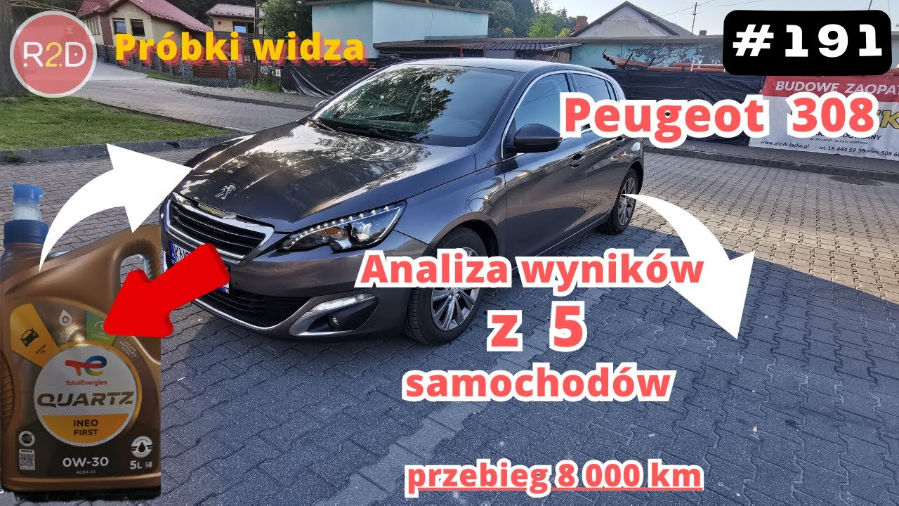 Zmiana oleju Total Quartz Ineo First 0W30 w 5 samochodach Jaki poziom zmian parametrów? Peugeot #191
