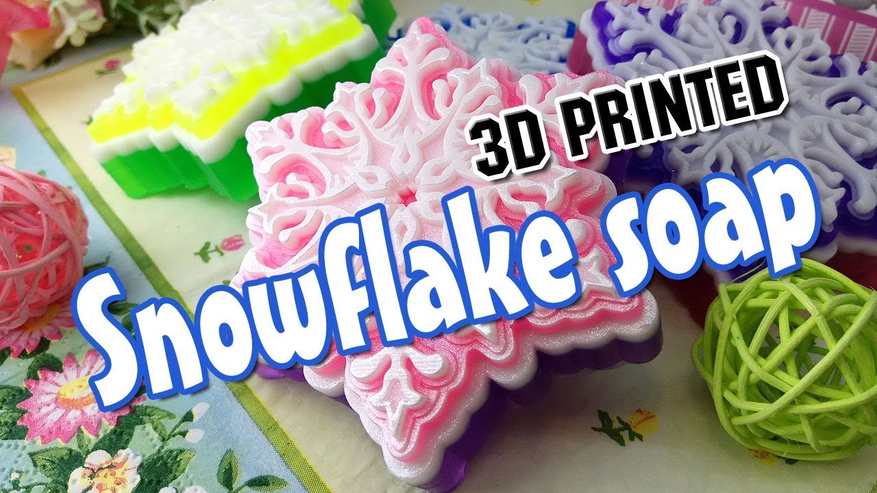 Snowflake soap printed with 3D printer - Christmas DIY Soap making