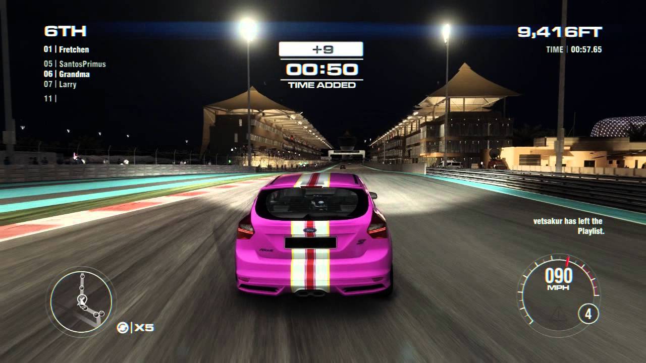 GRID 2 PC Multiplayer Checkpoint Gameplay: Tier 1 Upgraded Ford Focus ST in Yas Marina