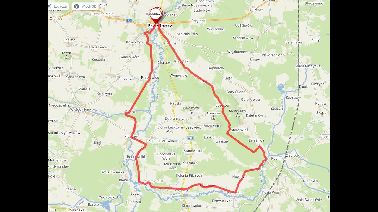 2025 - Przedbórz, Żeleźnica, Januszewice, Krzętów, Przedbórz 47 km