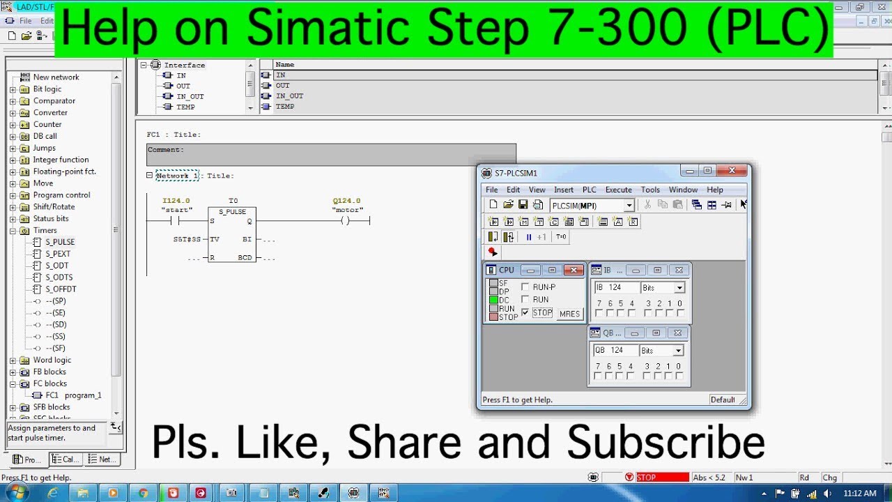 Help on Simatic Step 7-300 (PLC)