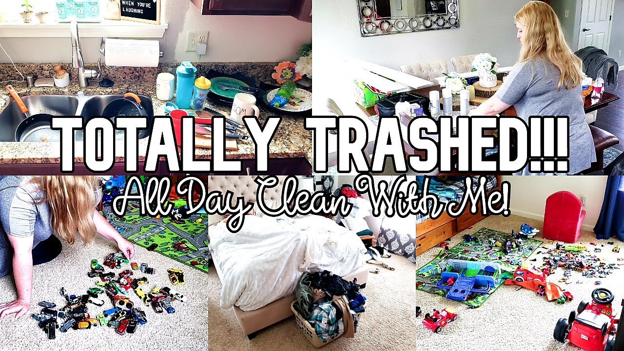 MESSY HOUSE TRANSFORMATION | COMPLETE DISASTER CLEAN WITH ME | ALL DAY CLEANING | TIME LAPSE CLEAN