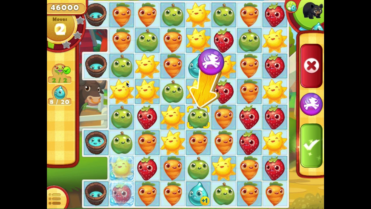 Farm Heroes Saga level 327, boosters 3 stars