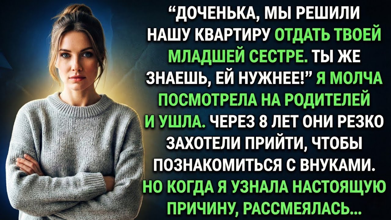 Доченька, мы решили нашу квартиру отдать Софии. Ты знаешь, ей нужнее! А через 8 лет