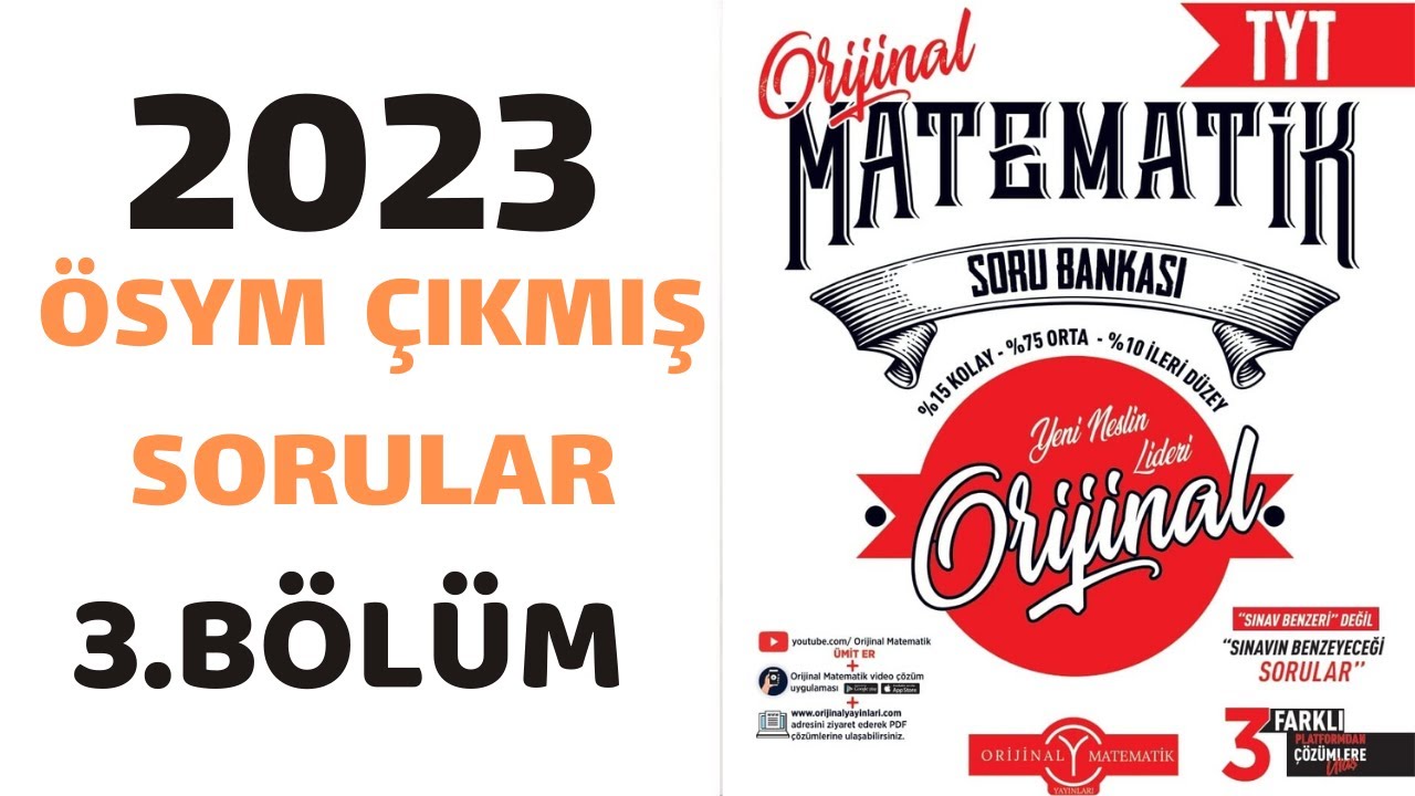 3.BÖLÜM SONU ÖSYM ÇIKMIŞ SORULAR-2023 TYT MATEMATİK SORU BANKASI  (ÜMİT ER)