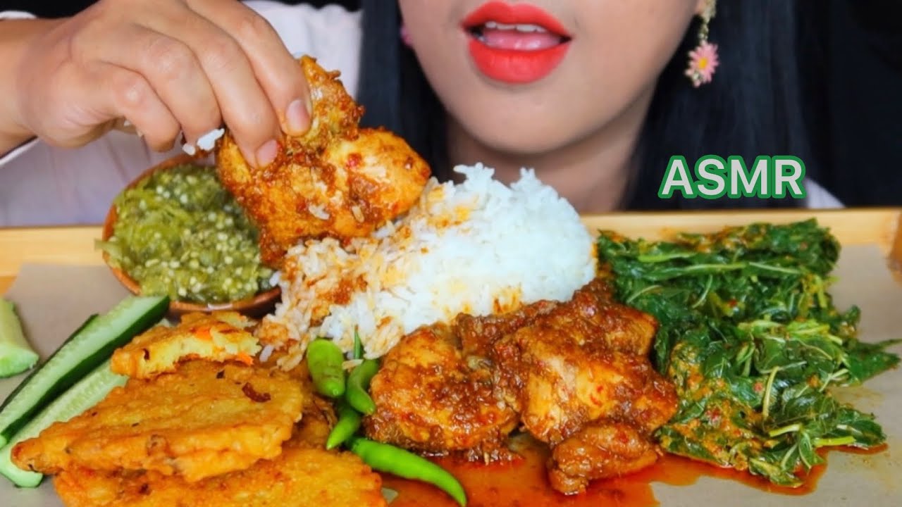 Asmr ayam bumbu Bali ||nasi Padang ||mukbang Indonesia #ASMR #asmrsounds #eatingsounds