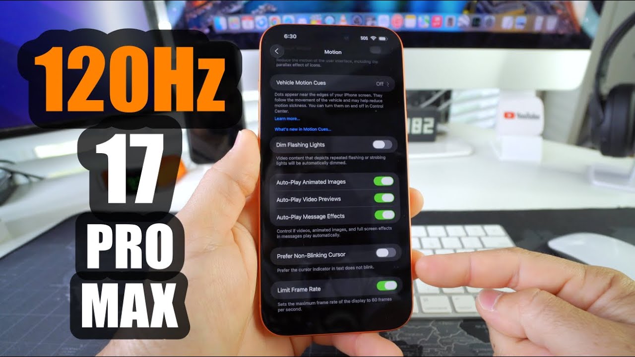 Как активировать частоту обновления 120 Гц на Apple iPhone 17 Pro Max