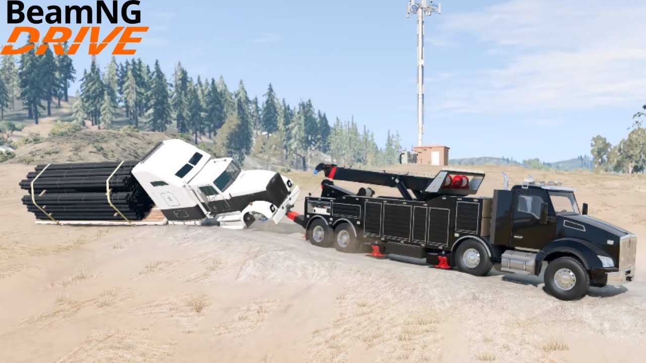 Неудачный день для бизнеса. Тяжелый эвакуатор BeamNG Drive Tow Truck RP #12