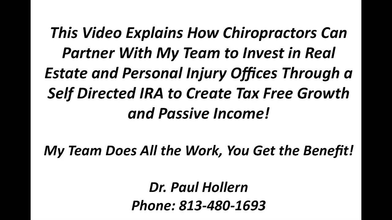 Chiropractors Tax Free Real Estate and Personal Injury Offices Investing
