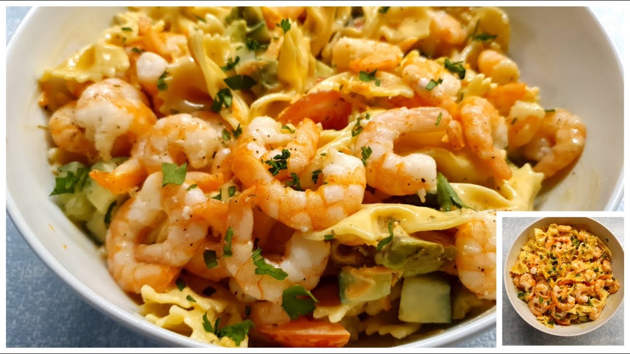 سلطة الباستا بالروبيان.... طعم روعة و تحضير و لا أسهل  Shrimp Pasta Salad