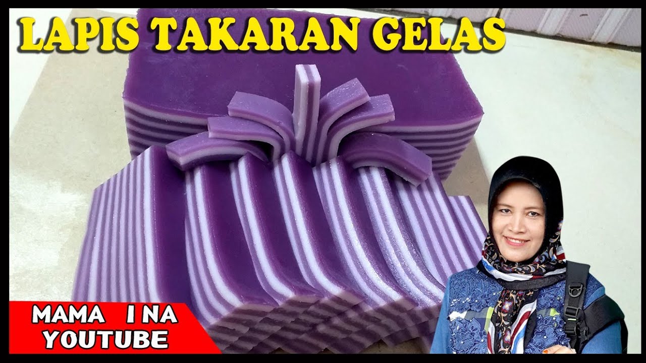 Lapis beras kenyal lentur takaran gelas