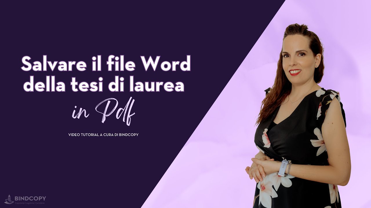 SALVARE IL FILE WORD DELLA TESI DI LAUREA IN PDF