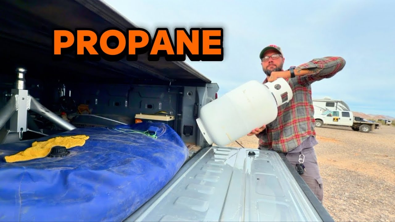 Filling propane and silversmithing in Quartzsite AZ.