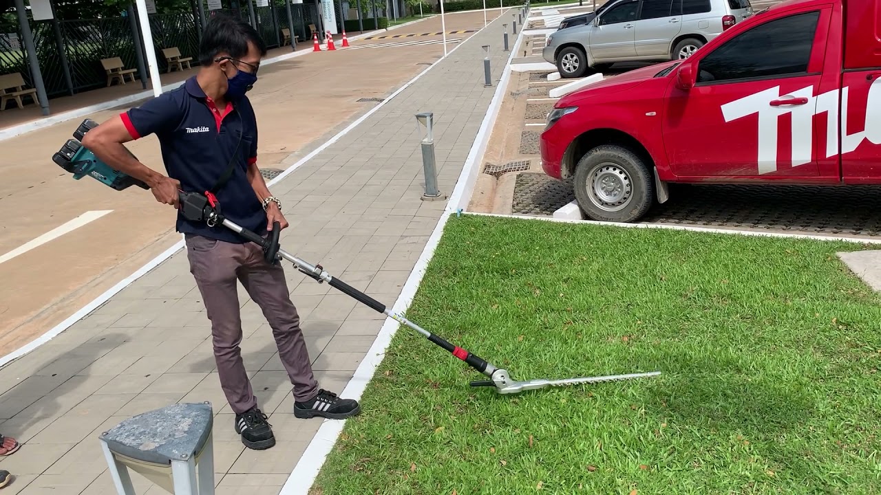 Makita DUX60z with Pole Hedge Trimmer use for glass cutting