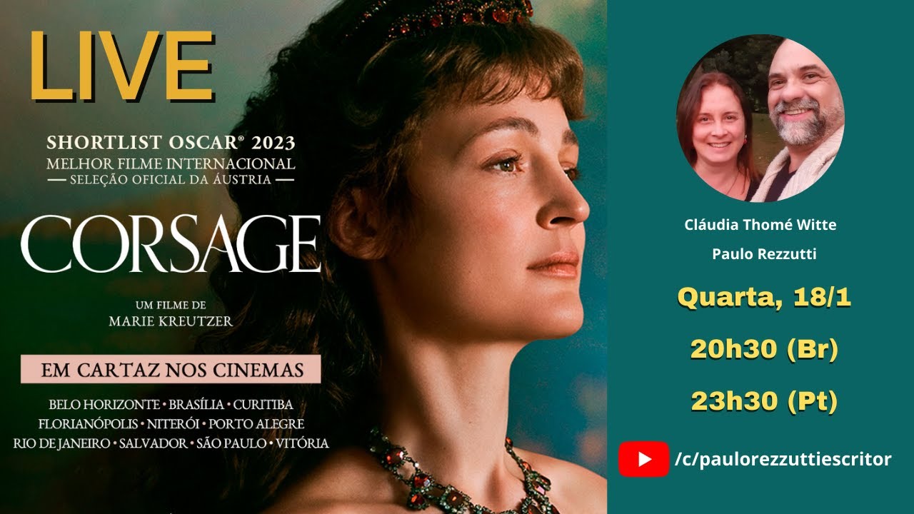 Live sobre o filme Corsage, que trata sobre a Imperatriz Sissi da Áustria