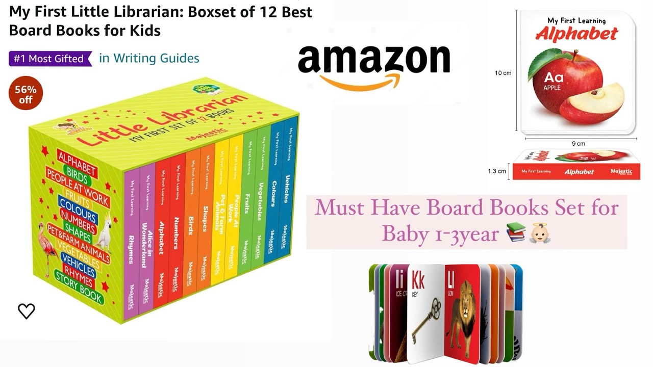 My First Little Librarian Boxset of 12 Best Board Books for Kids Review #amazon #preschool #books 📚