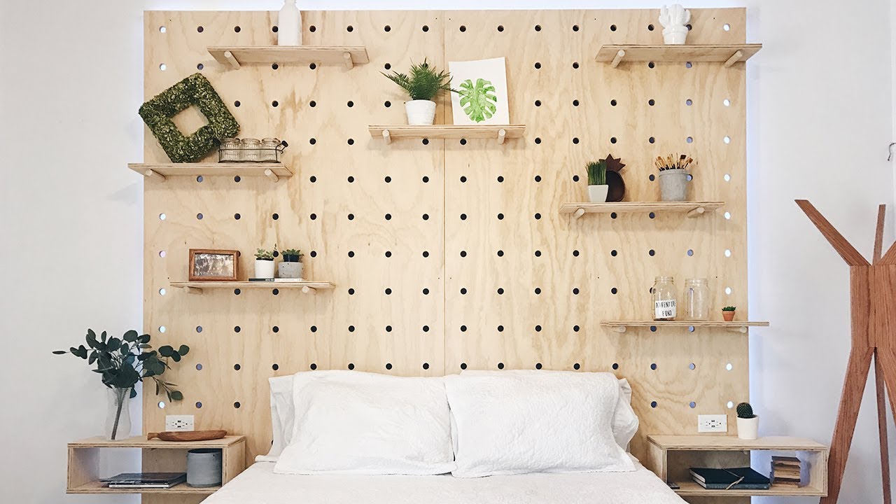 How To Build A Bed With Modular Pegboard Shelf System