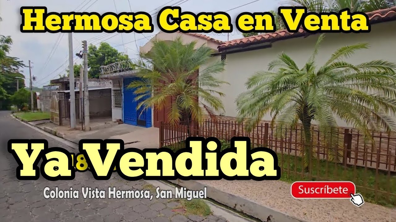 (YA VENDIDA) Hermosa Casa En Venta en Colonia Vista Hermosa en San Miguel, EL SALVADOR.