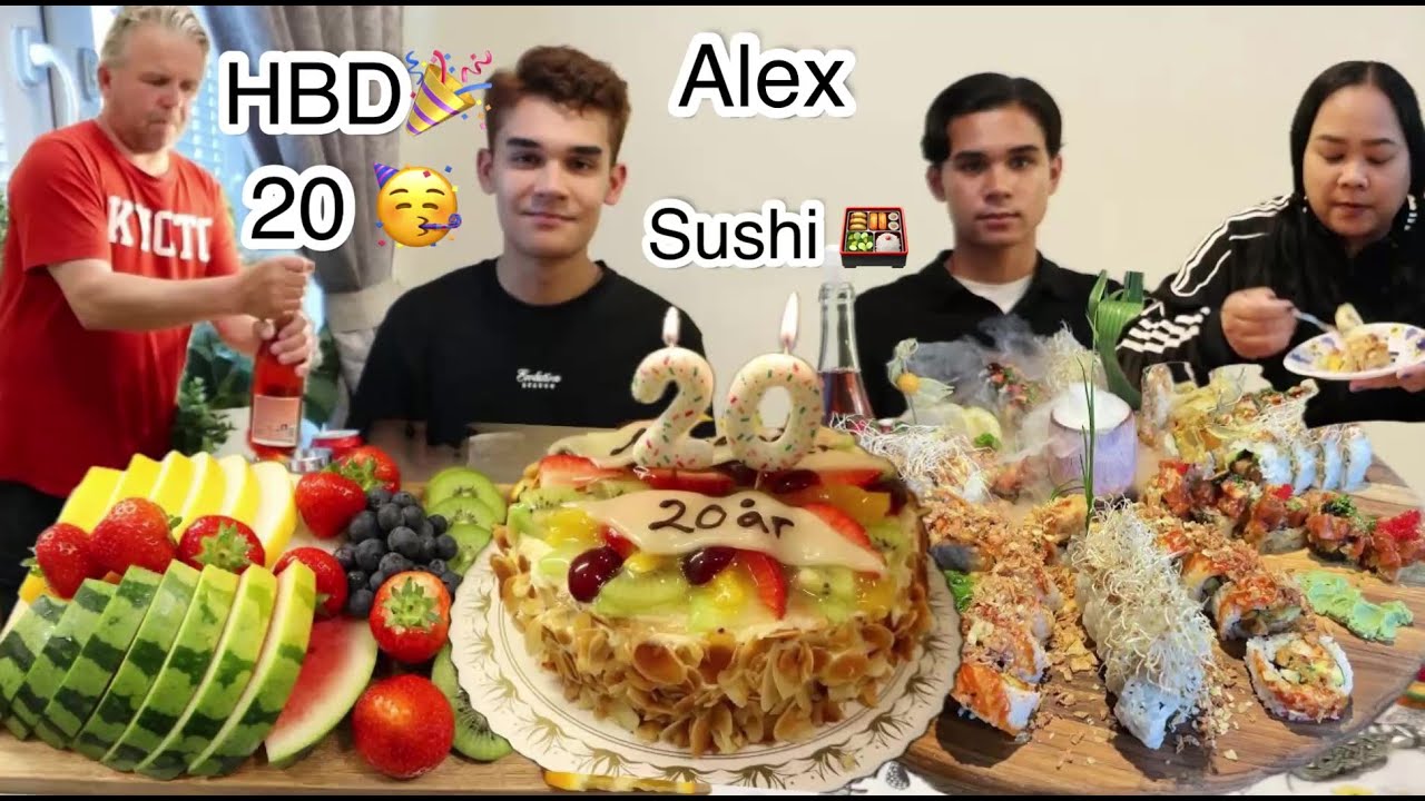 09-06-25 🥳HBD Алексу🎉60 кусочков суши, он сказал, что не наелся🤭Я воспитываю своего ребенка уже 2...