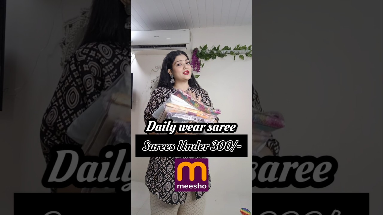 meesho daily wear sarees under 300/- #meesho #meeshosaree #meeshohaul #youtubeshorts