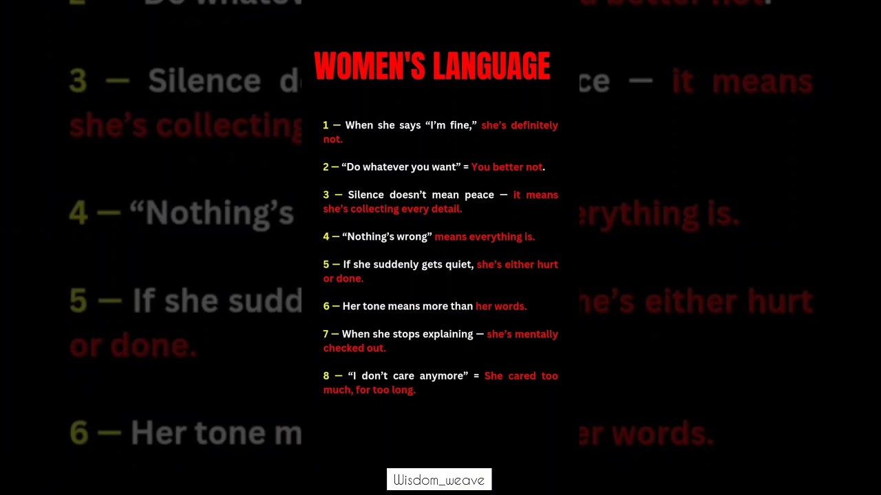 Decode Her Silence: 8 Hidden Things Women Say Without Saying | Wisdom_Weave