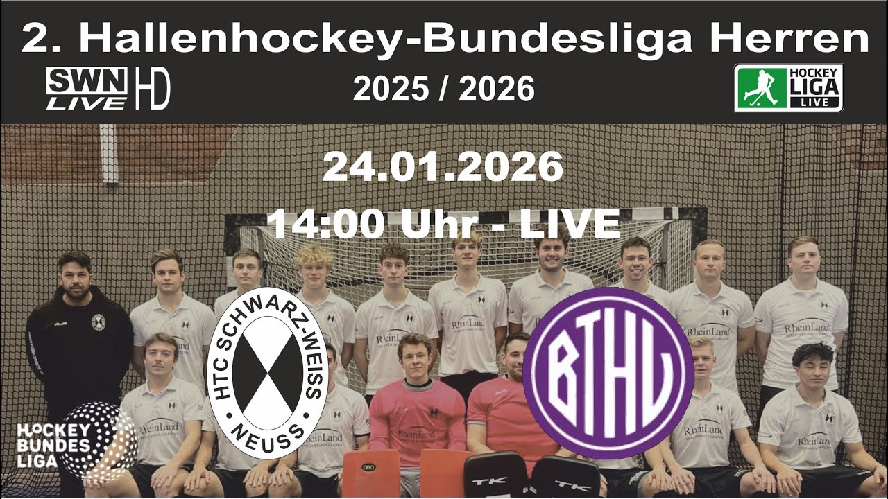24.01.2026 - 2. Hallenhockey Bundesliga Herren - SWN vs. BTHV - Livestream