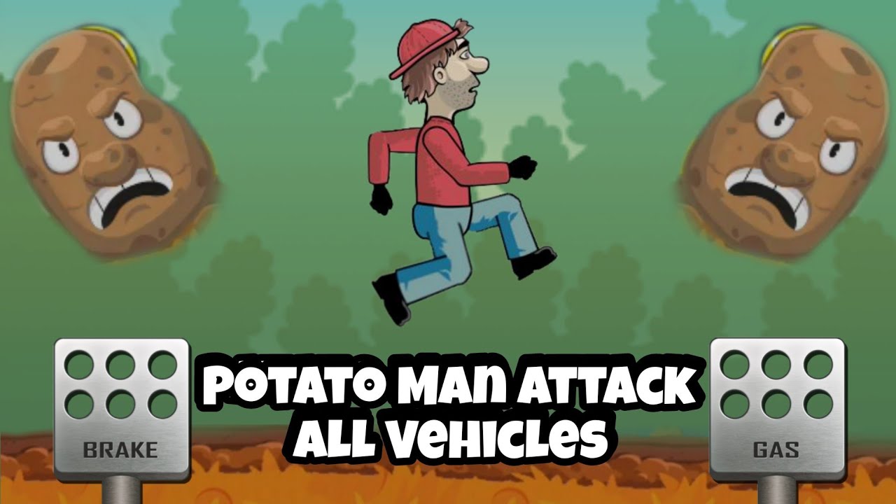 Hill Climb Racing Potato Man Attack on all vehicles | HCR1 | Gameplay Walkthrough