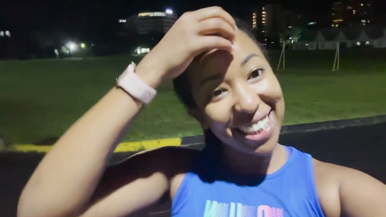It was my first time night running! Also finally relaxed my hair after 5 months |002