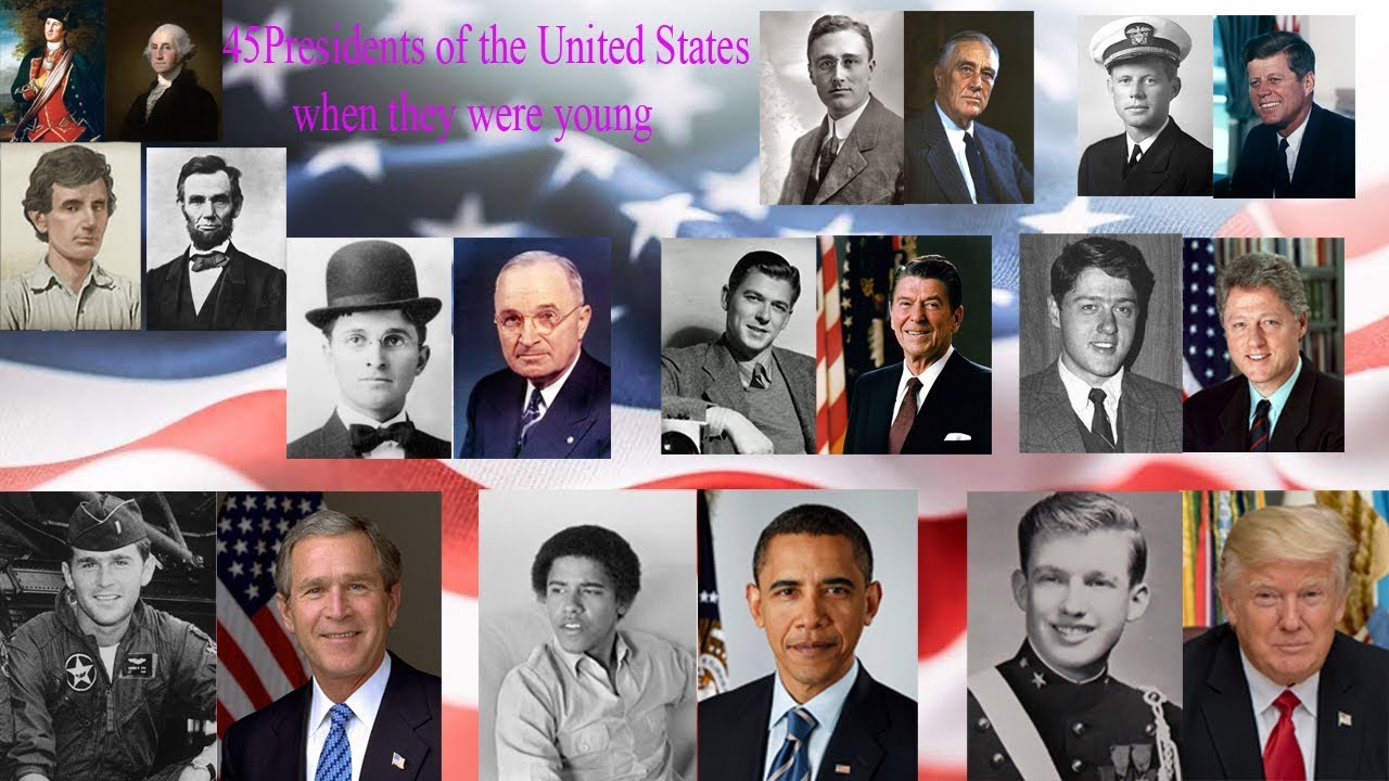 45 Presidents of the United States when they were young